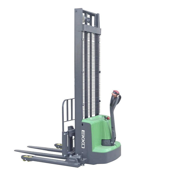 EKKO EB13ES-Li Lithium Straddle Stacker 2800 lb Cap., 119" Height, Side Shift