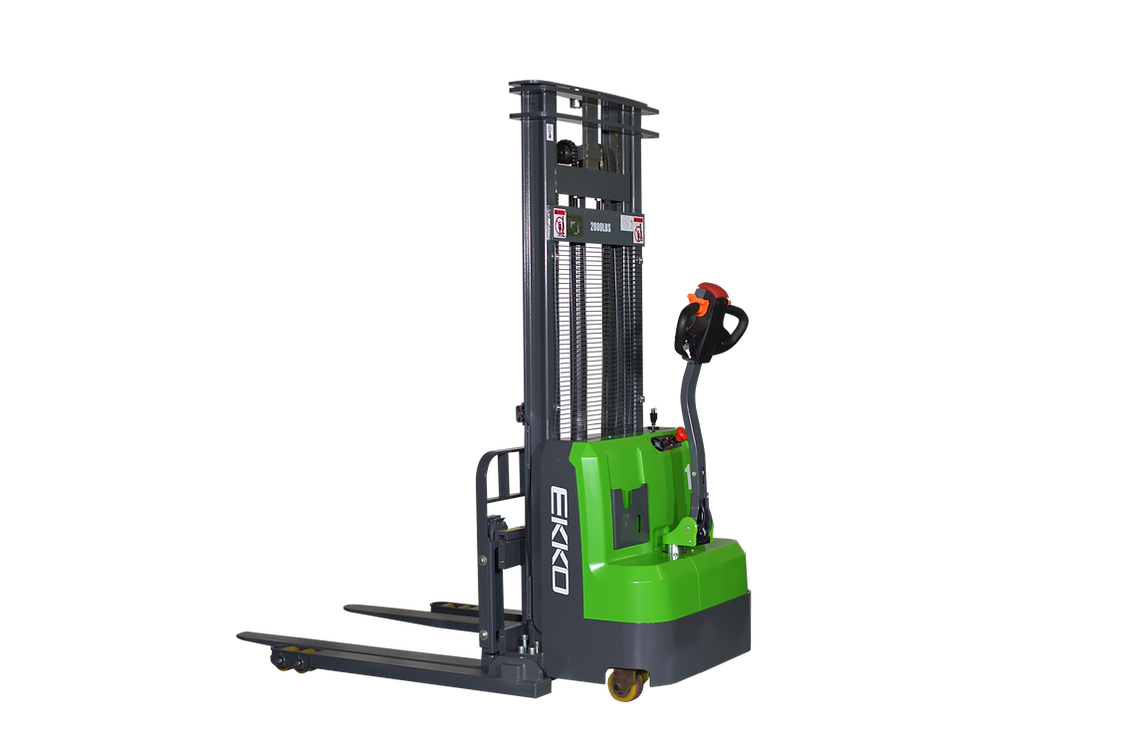 EKKO EB14C-145Li Lithium Straddle Stacker 3000 lb. Cap., 145" Height